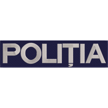 EMBLEMA SPATE TRICOURI / VESTA TACTICA - POLITIA ROMANA 28 CM  X 10 CM ( DIMENSIUNE PERSONALIZATA IN FUNCTIE DE NEVOI )